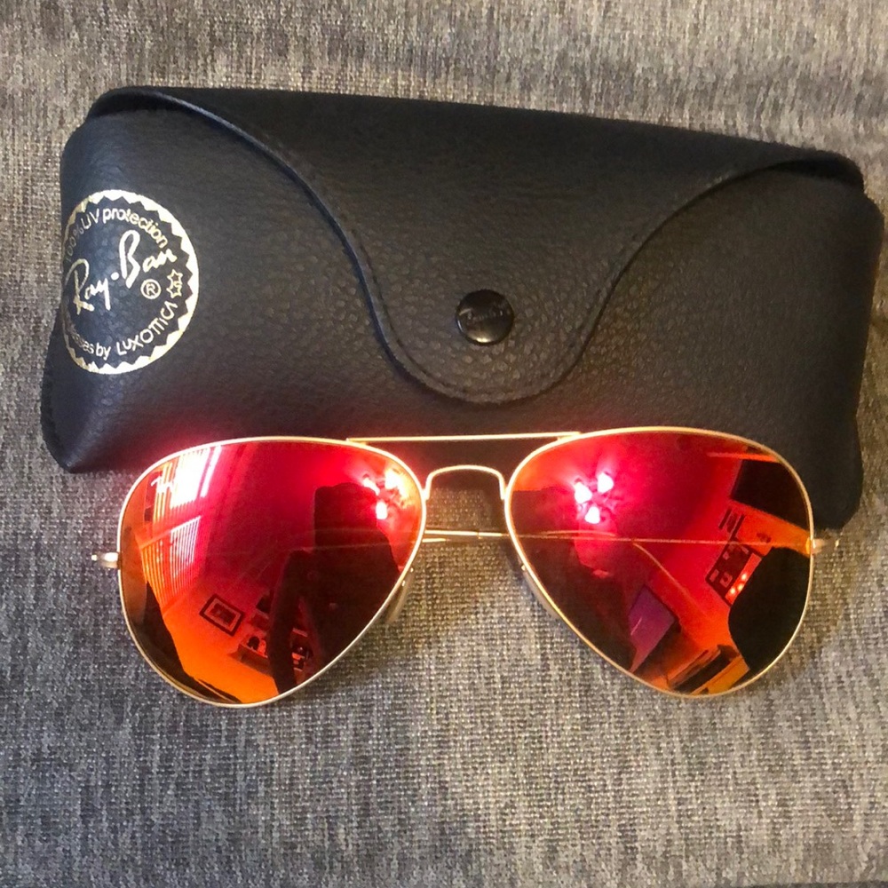 Ray ban red mirror aviator sunglasses